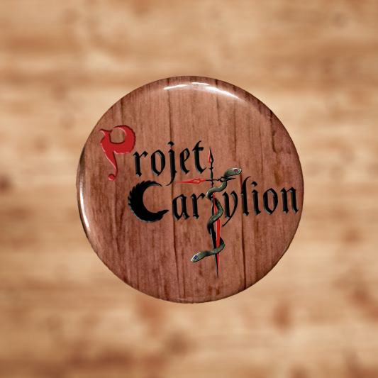 Badge officiel du Projet CarTylion signature Projet CarTylion sur fond bois
