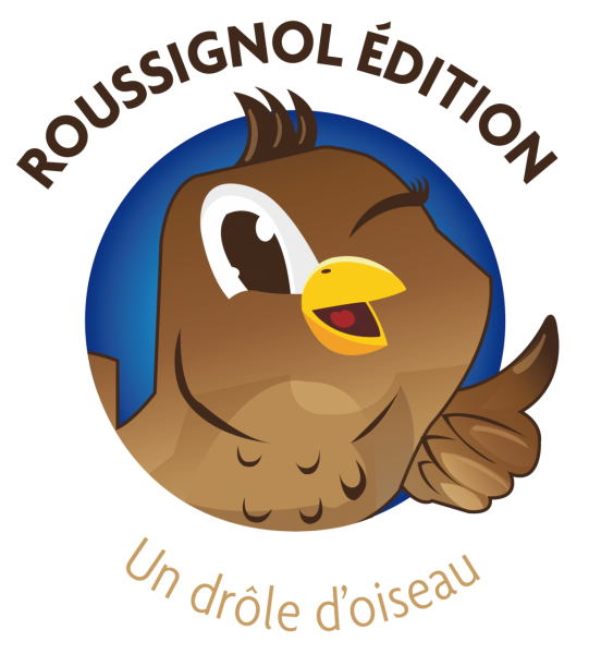 Logo de Roussignol Edition : un oiseau dans un fond rond bleu