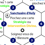 Un hexagone nommé Sanctuaire d'Aely présentant des chiffres sur ses 6 côtés