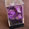 Set de 7 dés Chessex - violet et or