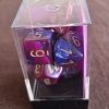 Set de 7 dés Chessex : violet bleu et or