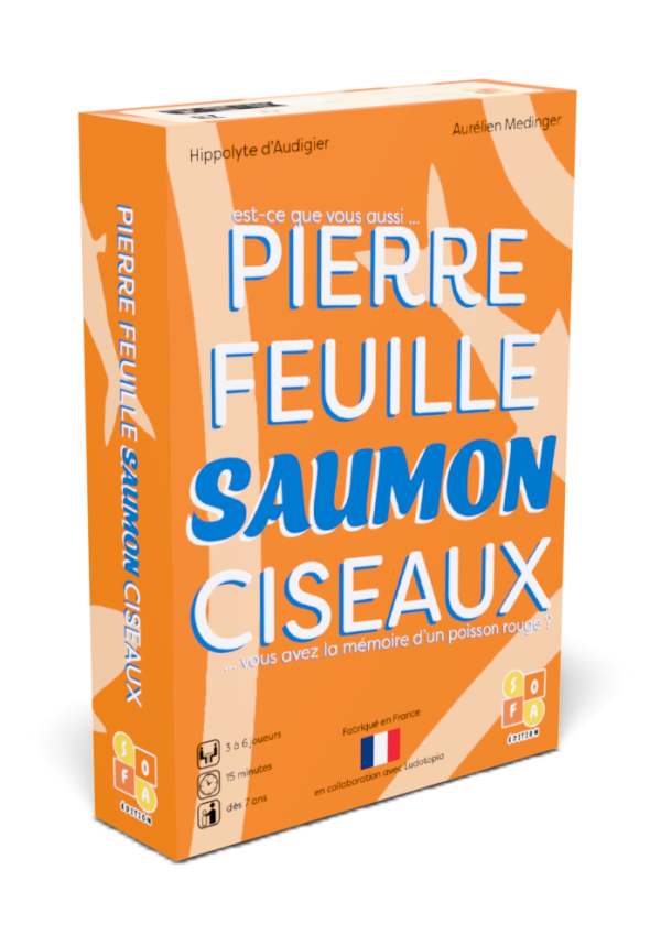 Pierre Feuille Saumon Ciseaux - vue de face