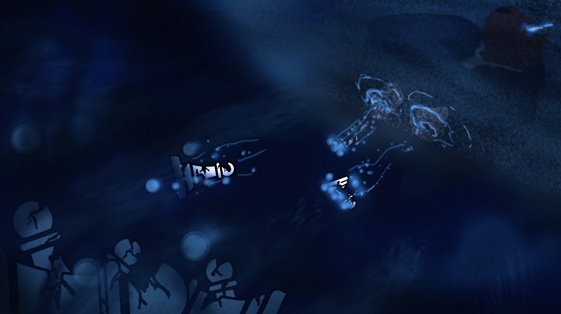 Dessin de pièces de jeu d'échec cassées en train de se noyer