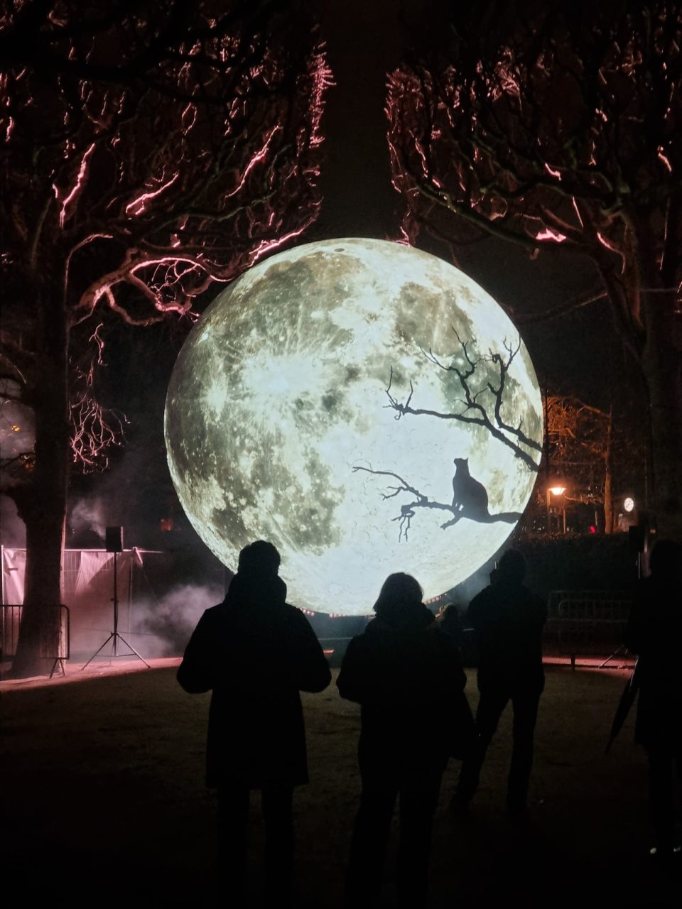 Image énorme de lune grise